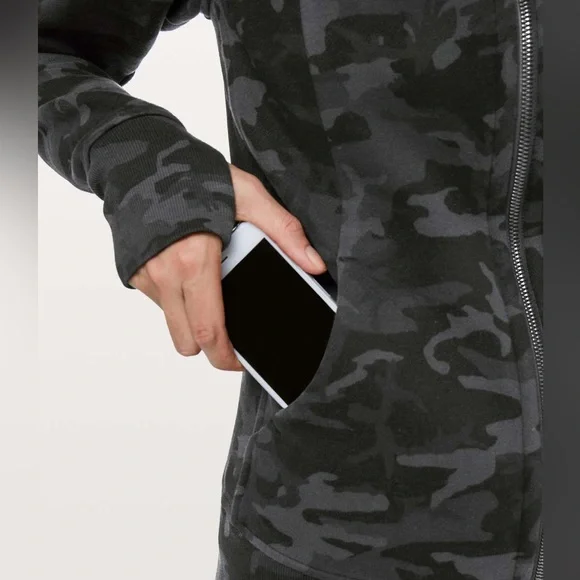 Lululemon Scuba Hoodie *Light Cotton Fleece Incognito Camo Multi Grey Size 6 - Picture 3 of 14